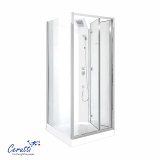 Душевая кабина Ceruttispa Белла (Bella) 90F 90x90 см профиль хром стекло матовое