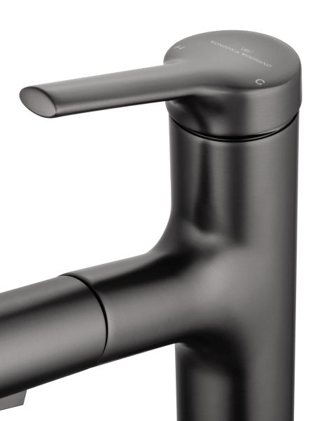 Смеситель для раковины Wonzon & Woghand WW-A40862-BGG с выдвижным изливом тёмный графит