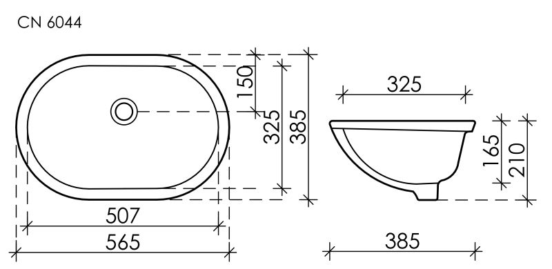 Встраиваемая раковина Ceramica Nova Element CN6044 58см белый Встраиваемая раковина Ceramica Nova Element CN6044 58см белый