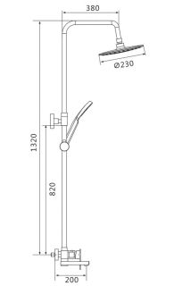 Душевая стойка Shevanik S8736H чёрный Душевая стойка Shevanik S8736H чёрный