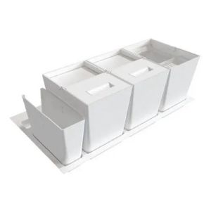 Система сортировки мусора Alveus 211961 ALBIO 55 2x16 L+ 2 контейнера белый пластик
