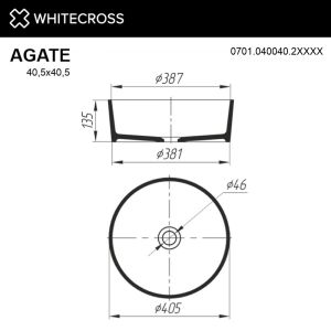 Раковина WHITECROSS Agate 0701.040040.2XXXX 40 см RAL мат
