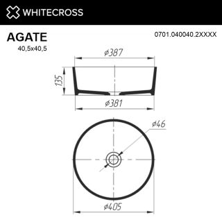 Раковина WHITECROSS Agate 0701.040040.2XXXX 40 см RAL мат Раковина WHITECROSS Agate 0701.040040.2XXXX 40 см RAL мат