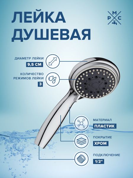 Лейка для душа РМС LE18 хром