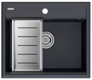 Комплект Paulmark: мойка Stepia 60 и коландер Advance PM115951-AN+A375-BS антрацит/брашированная нержавеющая сталь Комплект Paulmark: мойка Stepia 60 и коландер Advance PM115951-AN+A375-BS антрацит/брашированная нержавеющая сталь