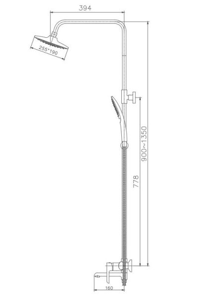 Душевая стойка Haiba HB24805-8 белый