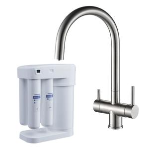 Смеситель для кухни Swedbe Selene Plus К8042М в комплекте с фильтром Аквафор Морион нержавеющая сталь