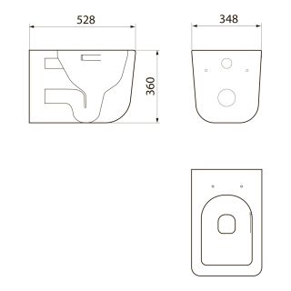 Подвесной унитаз Point Меркурий PN41831WM безободковый белый Подвесной унитаз Point Меркурий PN41831WM безободковый белый