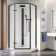Душевая кабина Ceruttispa АМИ (AMI) P 90x90 см профиль чёрный стекло прозрачное с узором