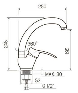 Смеситель для кухни РМС SL140-999F хром Смеситель для кухни РМС SL140-999F хром