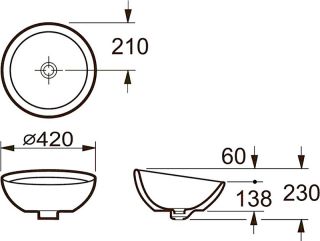 Раковина накладная Roca Bol 327876000 42 см белый