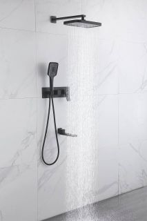 Душевая система Rose R1035H чёрный матовый Душевая система Rose R1035H чёрный матовый