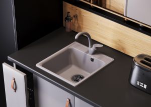 Мойка кухонная Polygran Quartz Bond-430 688179 дым