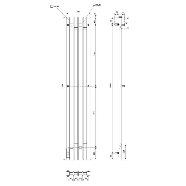Полотенцесушитель электрический Point Фрея PN20732W П2 180x1200 диммер слева белый
