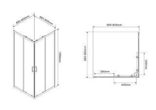 Душевой уголок Azario Paris AZ-R06-90-CH-CHC 90x90 см профиль графит матовый стекло шиншилла