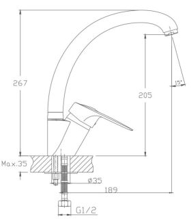 Смеситель для кухни Haiba HB4113-1 серый Смеситель для кухни Haiba HB4113-1 серый