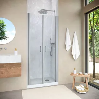 Душевая дверь Vegas Glass E2P NOVO h2000 85 07 01 85 см, профиль матовый хром, стекло прозрачное