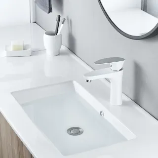 Смеситель для раковины Shevanik S9801F белый/хром Смеситель для раковины Shevanik S9801F белый/хром
