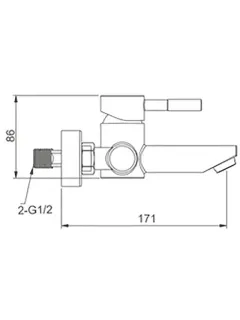 Смеситель для ванны и душа Frap F46807 нержавеющая сталь