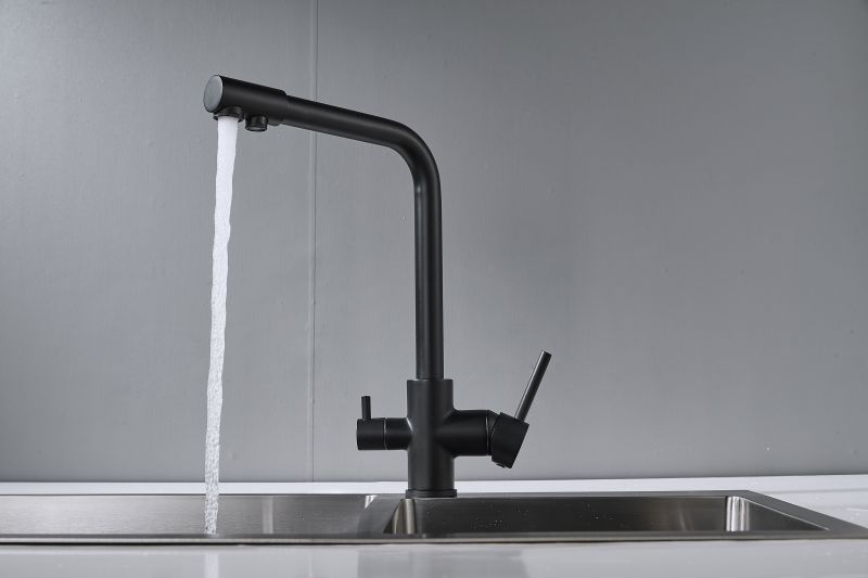 Смеситель для кухни с подключением фильтра Maretti Project Black PB31RZF12, черный