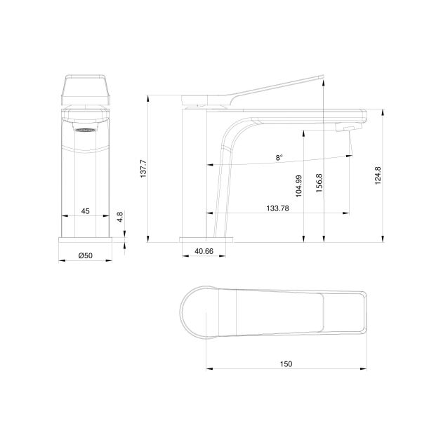 Смеситель для раковины Wonzon & Woghand WW-XH-012-BG брашированное золото
