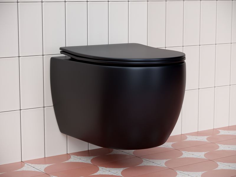 Подвесной унитаз Ceramica Nova Play CN3001MB безободковый чёрный матовый Подвесной унитаз Ceramica Nova Play CN3001MB безободковый чёрный матовый