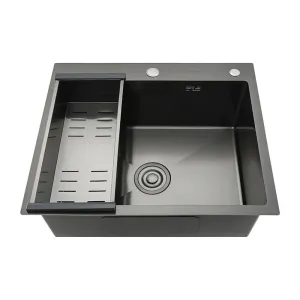 Кухонная мойка Gappo GS6050-6 с коландером графит