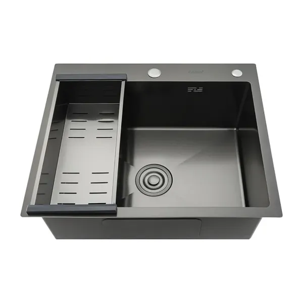Кухонная мойка Gappo GS6050-6 с коландером графит