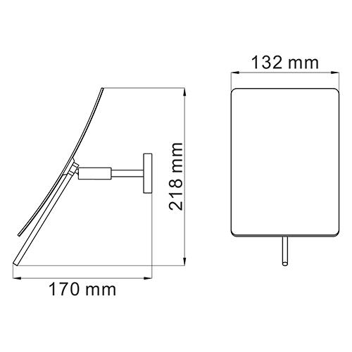 Wasserkraft K-1001BLACK Зеркало с LED-подсветкой 3-х кратным увеличением