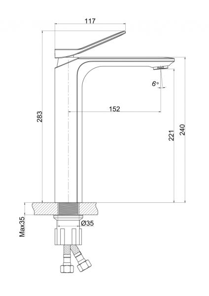 Смеситель для раковины Cersanit  ODRA  63054 высокий