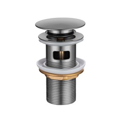 Донный клапан для раковины Aquatek AQ6001BGM оружейная сталь Донный клапан для раковины Aquatek AQ6001BGM оружейная сталь