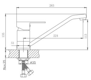 Смеситель для кухни Haiba HB42802 сталь