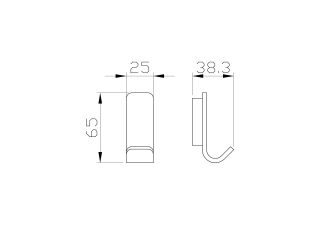 Крючок для ванной WONZON & WOGHAND LOTTE WW-8315-BGM Темный графит
