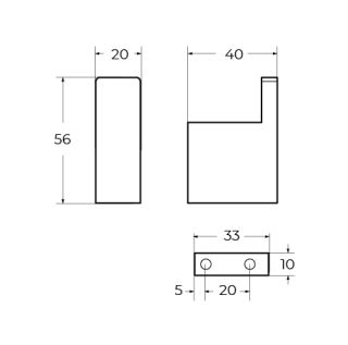Крючок Cezares Движение (Slider) SLIDER-HK-NOP чёрный матовый