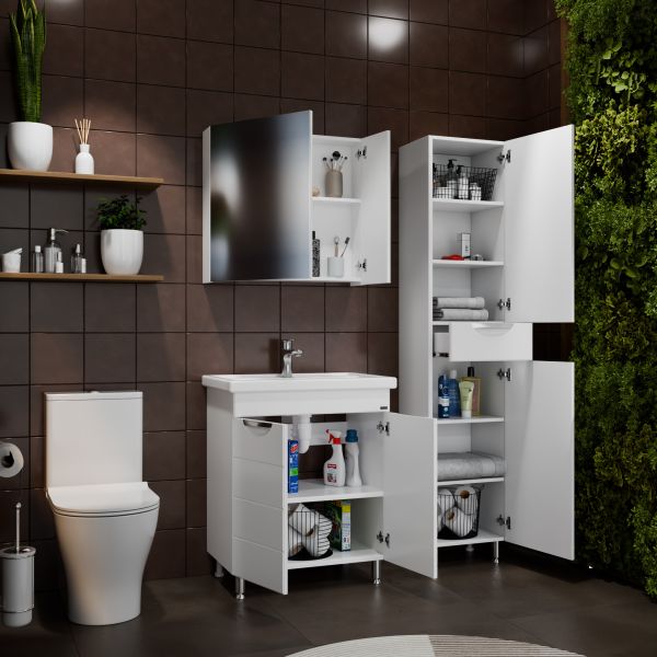 Напольный шкаф-пенал Санта Родос 506004 40 см белый