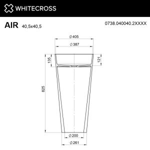 Напольная раковина WHITECROSS Air 0738.040040.2XXXX 40 см RAL мат