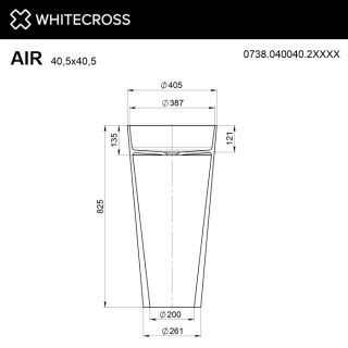 Напольная раковина WHITECROSS Air 0738.040040.2XXXX 40 см RAL мат Напольная раковина WHITECROSS Air 0738.040040.2XXXX 40 см RAL мат