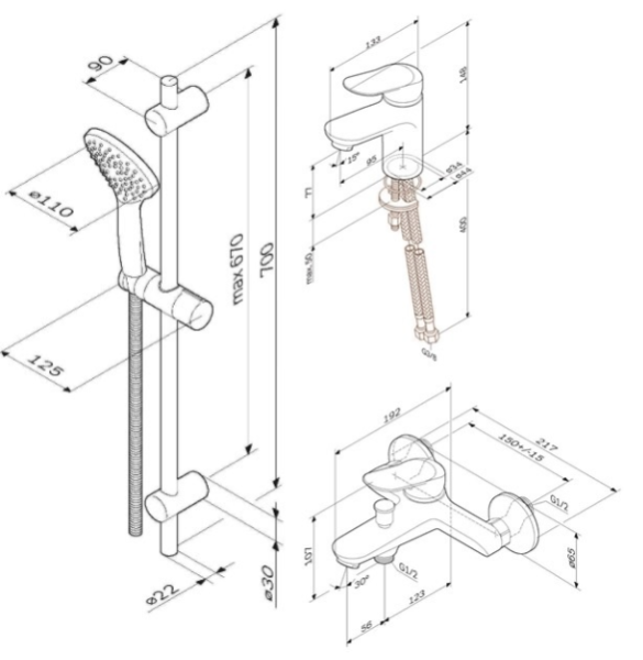 Набор смесителей Am.Pm SUNNY F40985C00