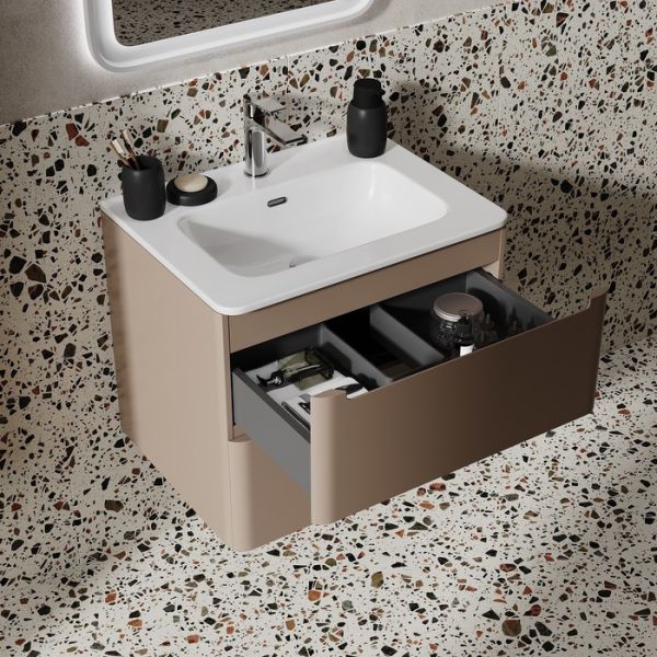 Подвесная тумба с раковиной IDDIS Edifice EDI60C0i95K 60см капучино