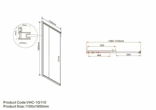 Душевая дверь Vincea Garda VHC-1G110CH 110 см профиль хром стекло шиншилла