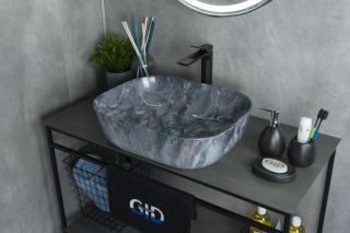Раковина Gid   54401 накладная под камень глянцевая 50x40x14 Раковина Gid   54401 накладная под камень глянцевая 50x40x14