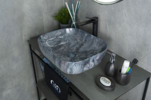 Раковина Gid   54401 накладная под камень глянцевая 50x40x14