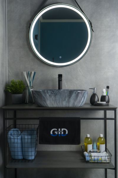 Раковина Gid   54401 накладная под камень глянцевая 50x40x14