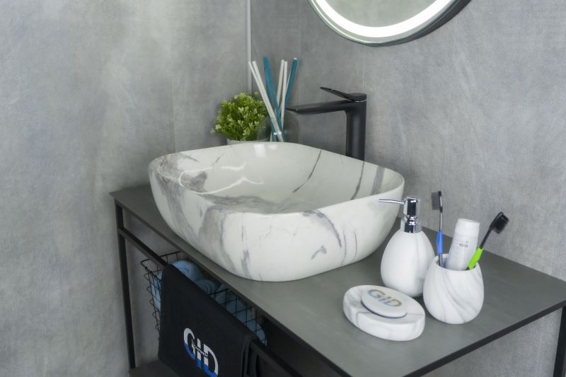 Раковина Gid K397G125 54402 накладная под камень глянцевая 50x40x14