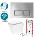 Комплект для установки подвесного унитаза с панелью смыва TECEspring K K401201WCK хром глянцевый контур клавиш хром матовый