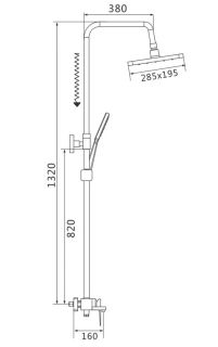 Душевая стойка Shevanik S8936 хром Душевая стойка Shevanik S8936 хром