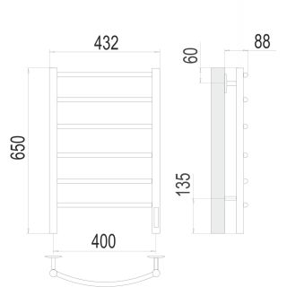 Полотенцесушитель электрический Terminus Классик 4670078561145 П6 40х65 см сатин