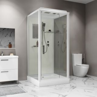 Душевая кабина Niagara Standart ST100/15Q 100x100 см профиль белый стекло прозрачное