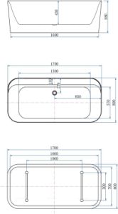 Акриловая ванна Allen Brau Infinity 2.21001.21/CGM 170x80 см