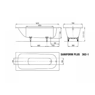 Стальная ванна Kaldewei Saniform Plus Мод.362 easy clean Стальная ванна Kaldewei Saniform Plus Мод.362 easy clean